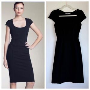 Vintage Diane von Furstenberg Domino Cap Sleeve Knee Length Dress in Black Sz 2
